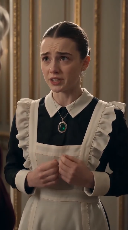 Chapter 2 – The Grave That Never Held Her  No one spoke.  The ballroom remained frozen beneath the crystal chandeliers.  The older woman's fingers tightened around the second emerald necklace until her knuckles turned white.  Her lips parted.  But no words came.  The maid watched the color drain from the elegant woman's face.  "You know what that means," the maid whispered.  The older woman slowly closed her eyes.  "I prayed," she said, her voice barely audible. "For twenty-six years... I prayed that sentence would never reach my ears."  The guests exchanged uneasy glances.  None of them understood.  The older woman looked at the maid again.  "What was your mother's name?"  "...Anna."  The answer struck like a gunshot.  The older woman staggered backward, gripping the edge of a marble table to keep herself standing.  "No..."  Tears filled her eyes.  "Anna was my younger sister."  The room erupted into stunned whispers.  The maid stood completely still.  "My parents died when I was little," she said quietly. "That's what I was told."  "They lied."  The older woman's voice cracked.  "My father hated the man Anna loved."  "She became pregnant."  "He locked her away so the family name wouldn't be stained."  The ballroom had become so silent that every breath echoed.  "The night she gave birth..."  The older woman swallowed hard.  "...the baby disappeared."  The maid slowly reached for the necklace around her neck.  "I was the baby."  The older woman nodded.  "But Anna didn't die."  The maid frowned.  "What?"  The older woman looked directly into her eyes.  "The funeral was closed."  "No one was allowed to see the body."  "I believed my father."  Until now.