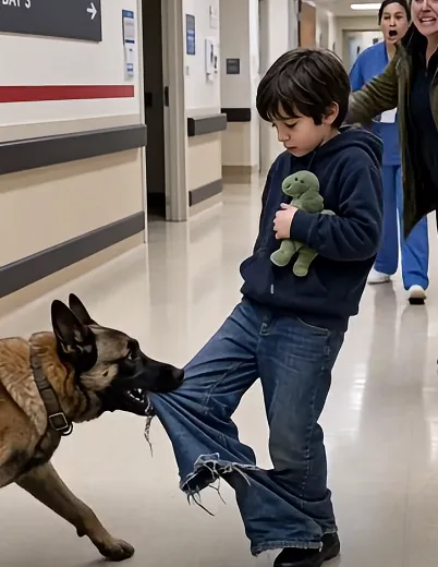 My K9 Refused to Let This 6-Year-Old Boy Leave the ER—Then He Pulled Up the Boy’s Pant Leg and Everyone Froze