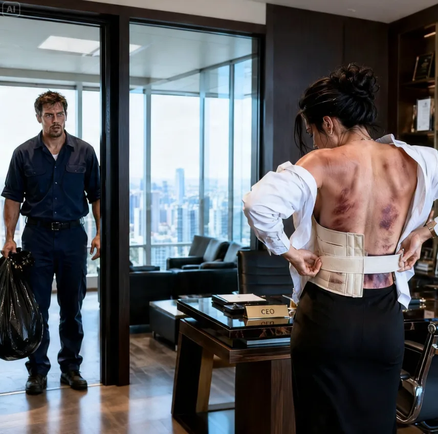 HE OPENED THE WRONG DOOR AT MIDNIGHT… AND CAUGHT THE BILLIONAIRE CEO HIDING BRUISES NO ONE WAS SUPPOSED TO SEE — WHAT SHE OFFERED HIM THE NEXT NIGHT LEFT HIM SPEECHLESS
