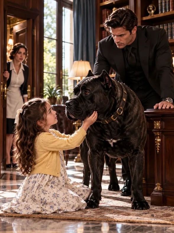 The Mafia Boss’s Killer Dog Growled at Everyone — Until the Maid’s Little Girl Touched Him and Exposed a Secret That Could Destroy His Family