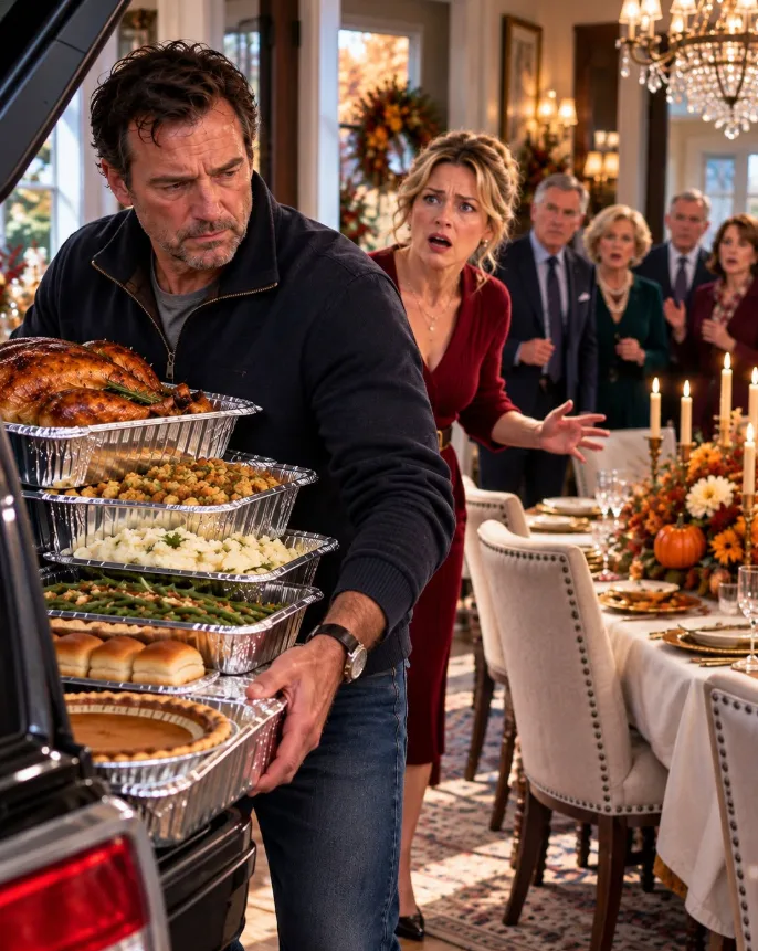 **MY WIFE BANNED MY 74-YEAR-OLD DAD FROM THANKSGIVING BECAUSE HE “SMELLED LIKE A REPAIR SHOP” — SO I TOOK THE ENTIRE DINNER AND LEFT… HER PARENTS WERE NOT READY FOR WHAT HAPPENED NEXT**