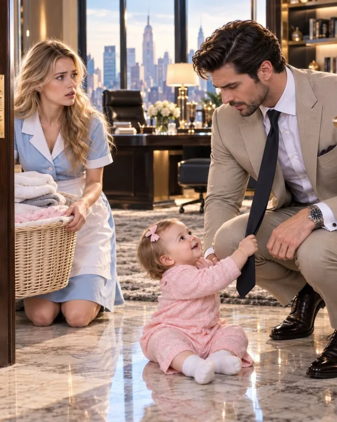 **I Hid My Baby in a Mafia Boss’s Penthouse for 90 Days—Then He Found Her at His Feet and Asked One Question That Made My Blood Run Cold**