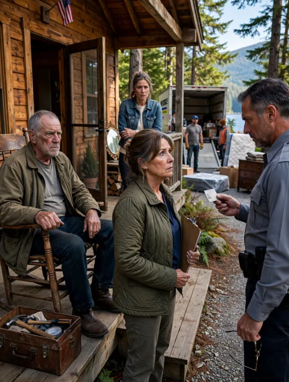My Daughter-in-Law Gave Her Mother the Keys to My Late Wife’s Cabin Without My Permission. She Thought I Was Too Old to Fight Back—Until a County Officer Saw Her ID and Everything Changed. But the Real Shock Came When I Found the Files They Left Behind… 💔
