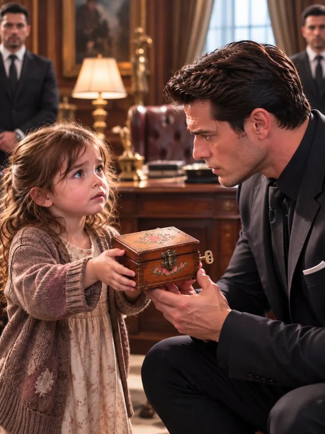 A FOUR-YEAR-OLD WALKED INTO A MAFIA BOSS’S WAR ROOM CARRYING A LOCKED MUSIC BOX… “MOMMY SAID ONLY YOU CAN OPEN IT.” 😳