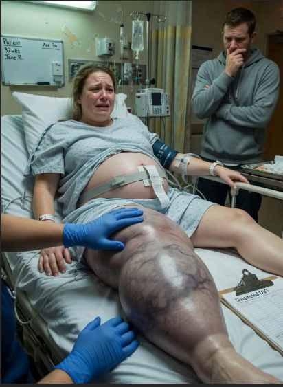 I was examining a 32-year-old expectant mother's swollen calf, but on the third palpation
