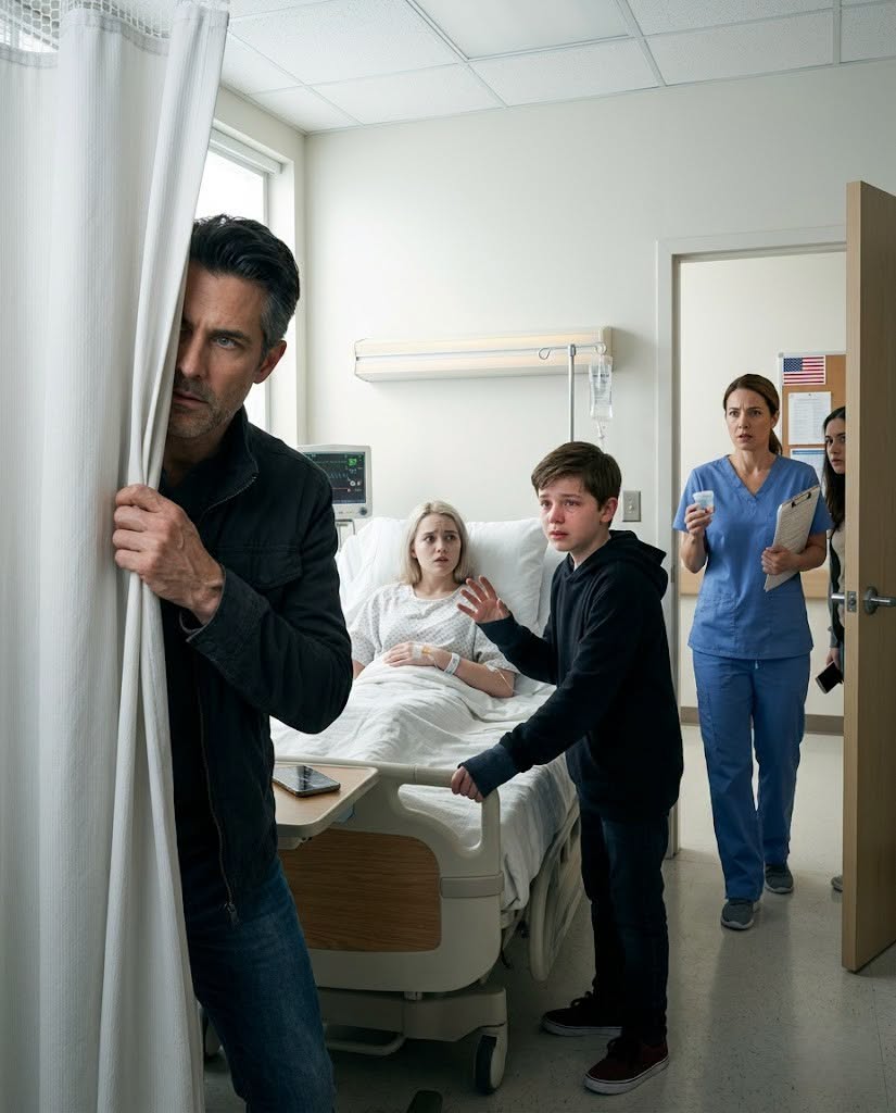 “My Son Suddenly Whispered, ‘Hide Behind the Curtains Right Now,’ in My Daughter’s Hospital Room — And the Reason I Was Speechless…”