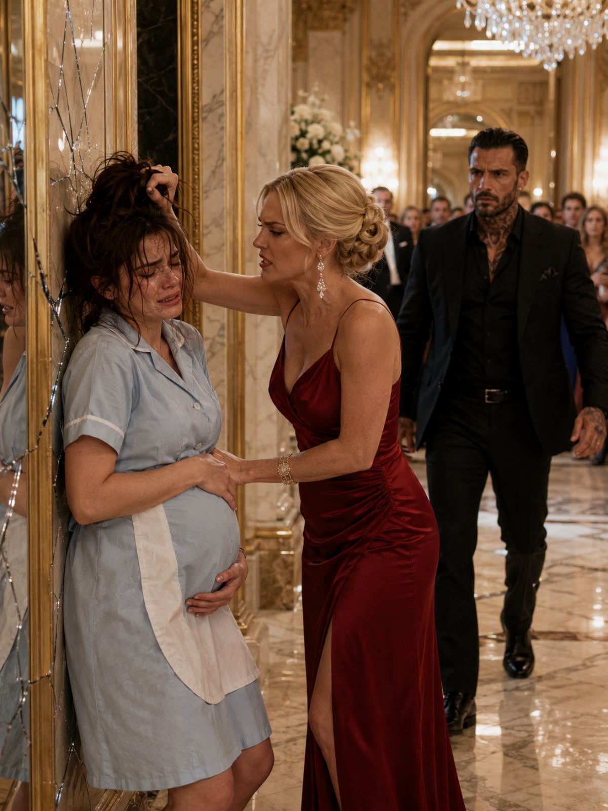 She Shoved the Pregnant Waitress Into a Mirror—Not Knowing the Mafia Boss Was About to See Everything