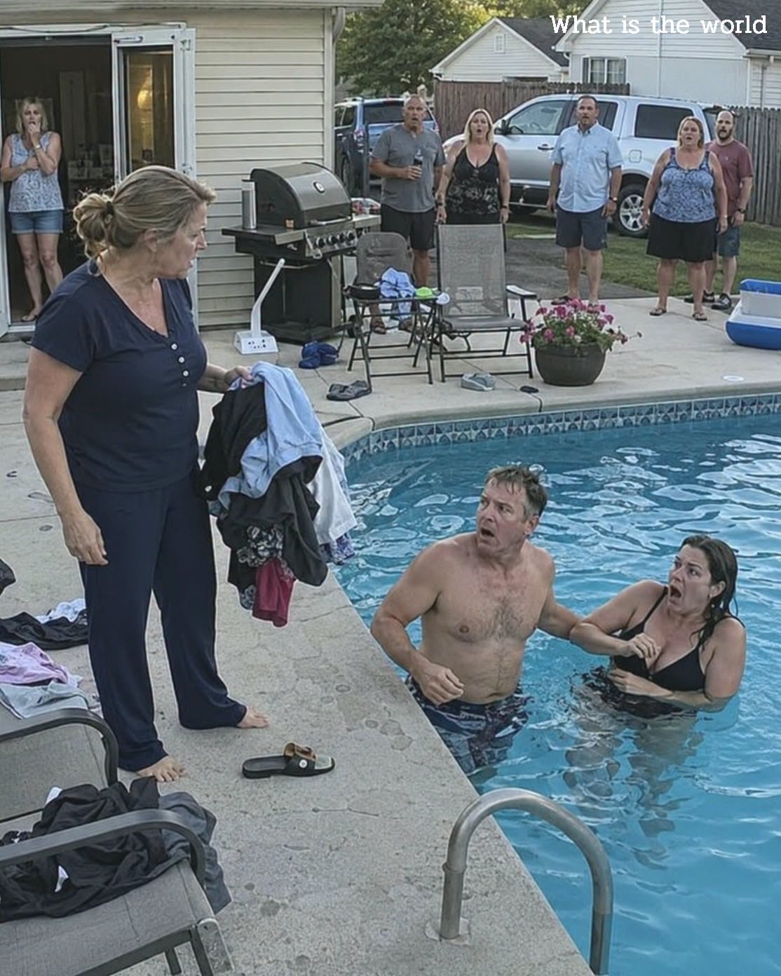 I caught my husband in the pool with the neighbor who often came to borrow his place—he said, "Don't make a big deal out of it," and that was the biggest mistake of his life.