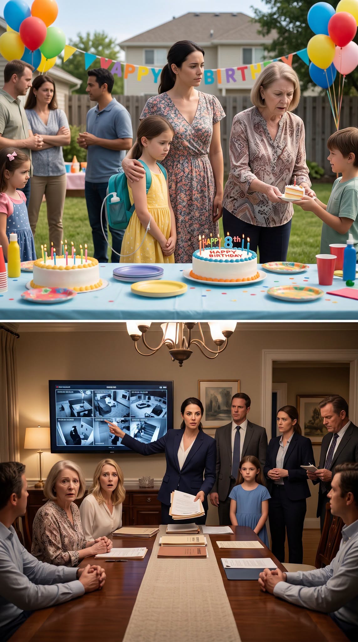 “Cake is for children who can actually eat,” my mother said, pulling the plate away from my eight-year-old daughter. Everyone laughed—until Lily looked at me and whispered, “Mommy… why does Grandma hate me?” I didn’t scream. I didn’t cry. I simply took Lily’s hand and left, because my mother had no idea the house, her business, and every secret she had buried were already in my hands.
