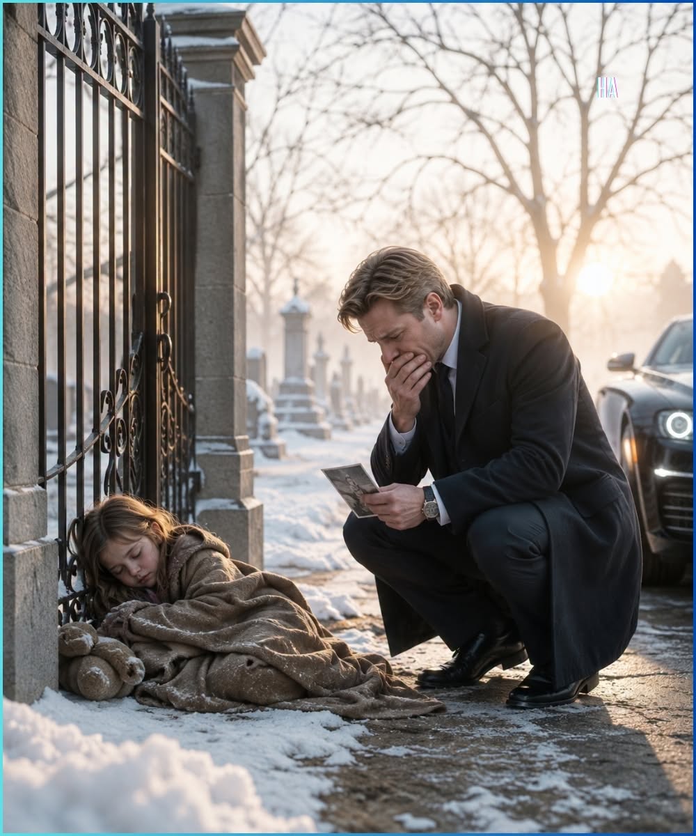 "Millionaire Finds Little Girl Sleeping in Cemetery—Old Photo in Backpack Makes Him Burst into Tears on the Spot."