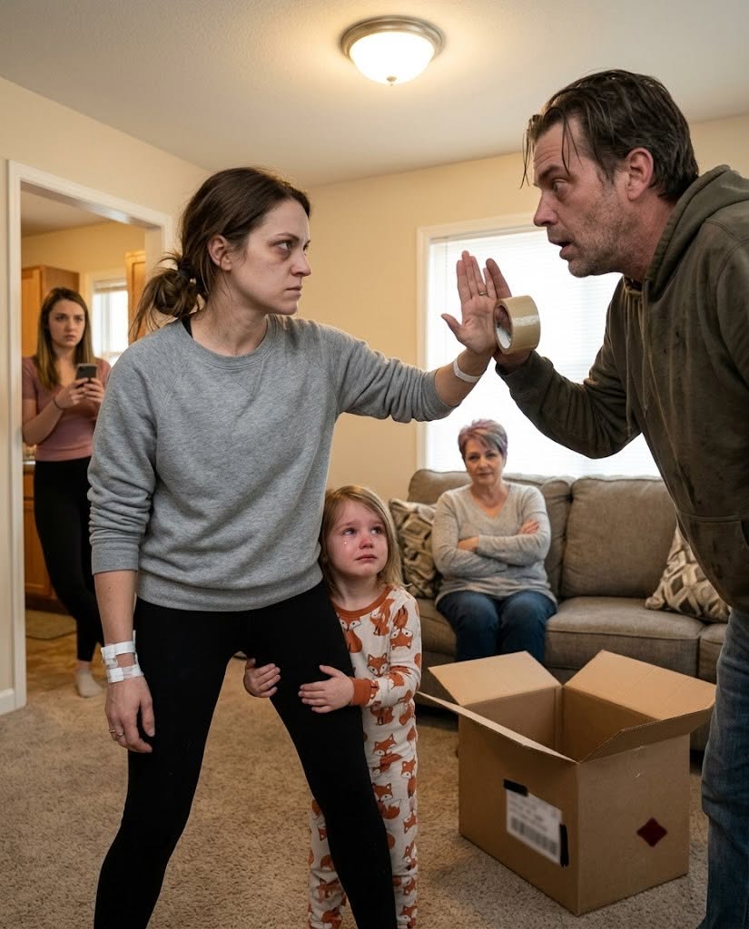 After appendix surgery, I heard Randy telling my 4-year-old, "I'm taking you now." She was sobbing in a box marked "Kid Factory Returns" while my mom laughed. I filed a police report saying the adults terrorized a minor. A week later, Randy grabbed my shoulder. The neighbor lifted her phone. Randy froze.