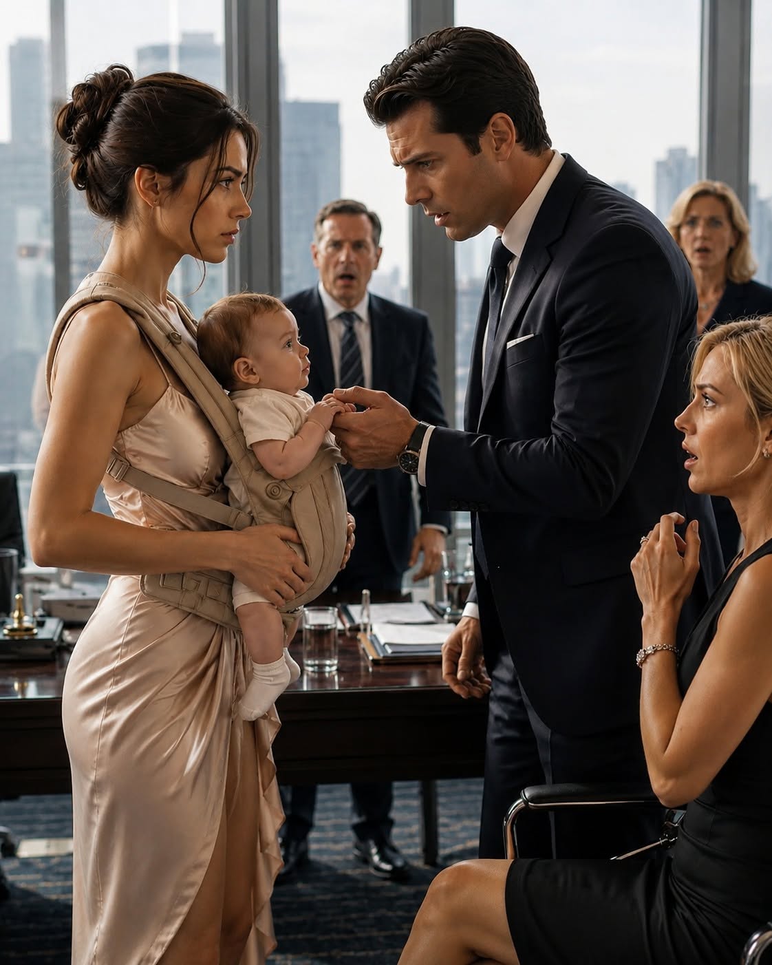 At our divorce hearing, my billionaire husband smiled as he prepared to end our marriage forever. Seconds later, I stepped through the courtroom doors with our infant daughter in my arms. His smile vanished, his hands began to shake, and the entire courtroom fell silent.