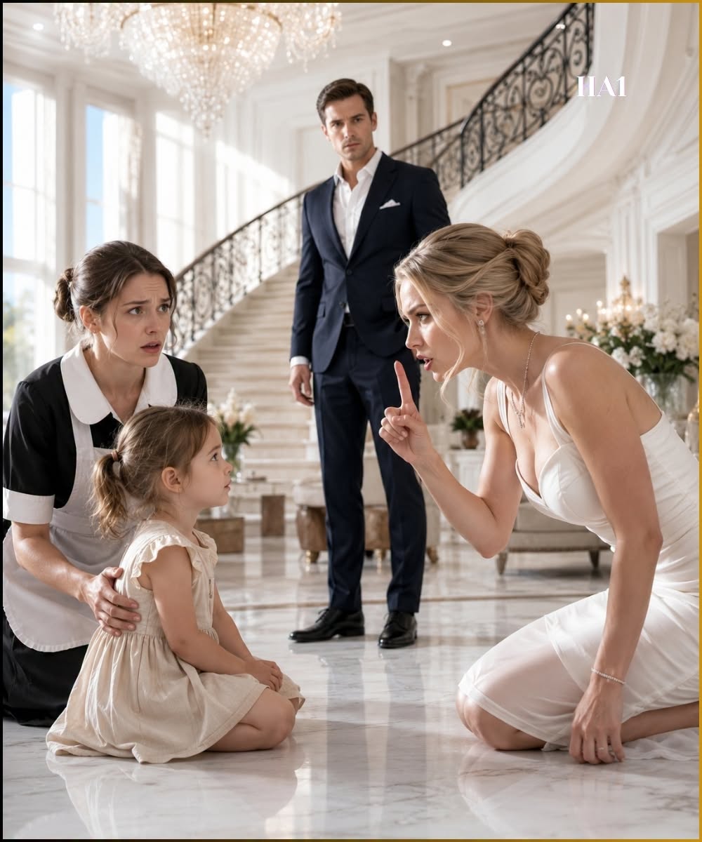 The billionaire’s fiancée told the maid’s toddler to keep her mouth shut, but the little girl sat down and destroyed her lie