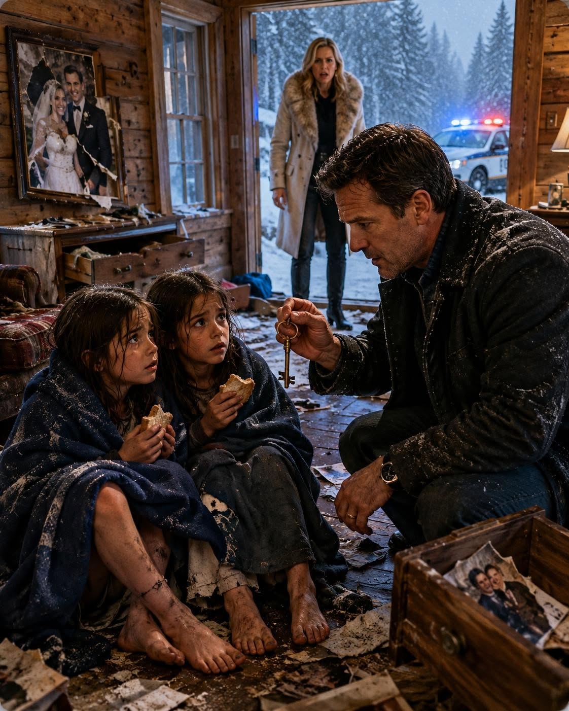 I drove to my late wife’s mountain house to say goodbye to the life we had lost. Instead, I found two abandoned twin girls standing on the porch, clutching pieces of stale bread like treasure. What happened next turned a weekend of grief into a mystery I never expected...