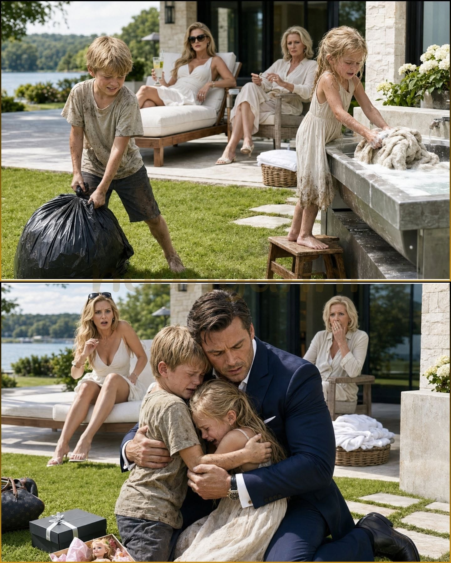 “Teach Them Who Feeds Them,” the Perfect Stepmom Scream—But Billionaire returned from a trip early and what He saw in his garden shattered their life forever