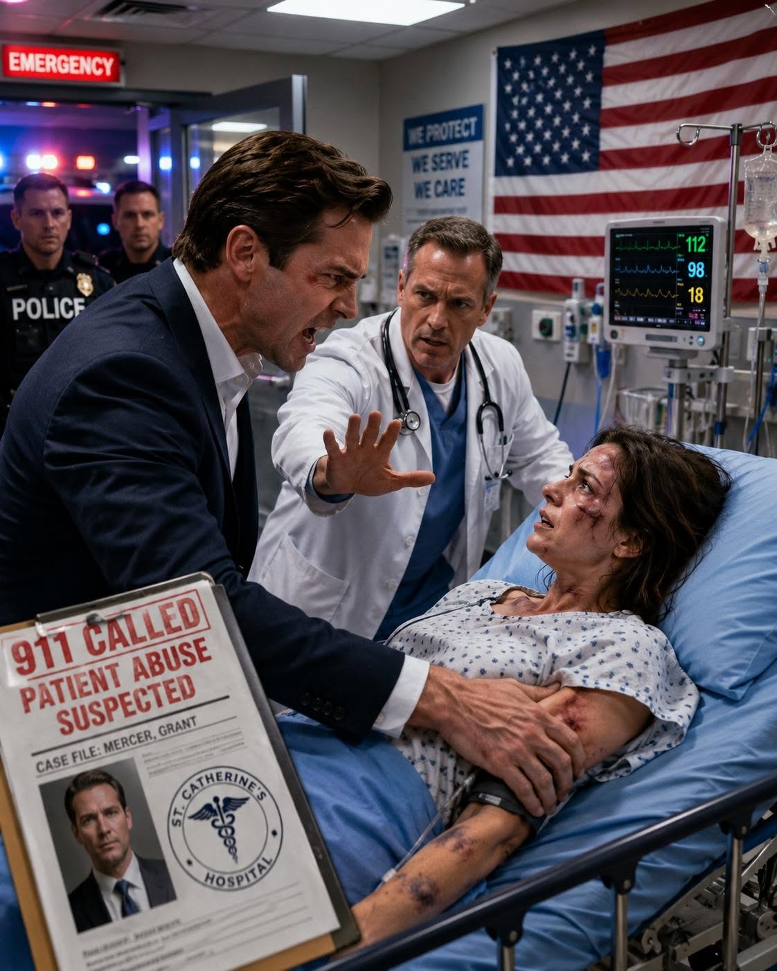 My husband hurt me every day as if it were his personal entertainment. One day, he beat me so viciously that I blacked out, and when he brought me to the hospital, he said, “She accidentally slipped and fell in the shower.” The moment the doctor noticed the bruises across my face, he called 911.