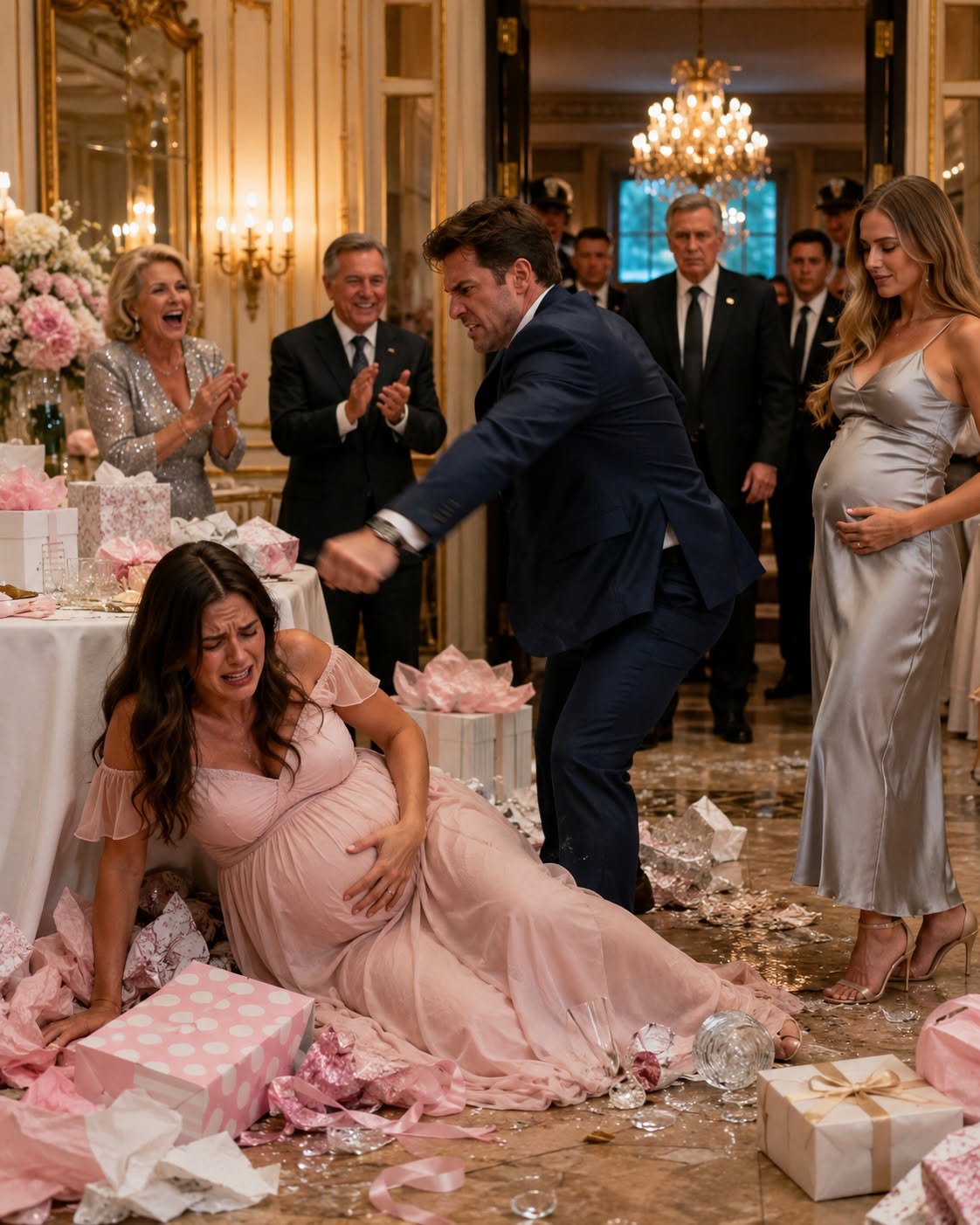 I was eight months pregnant with our precious child when my husband brought his 22-year-old mistress to the baby shower. When I asked them to leave, he punched me in the stomach, sending me tumbling into the gift table. "She's pregnant with the real heir, you infertile piece of trash," he sneered, while his wealthy parents applauded. I lay on the floor, clutching my aching stomach, when the door burst open and my father...