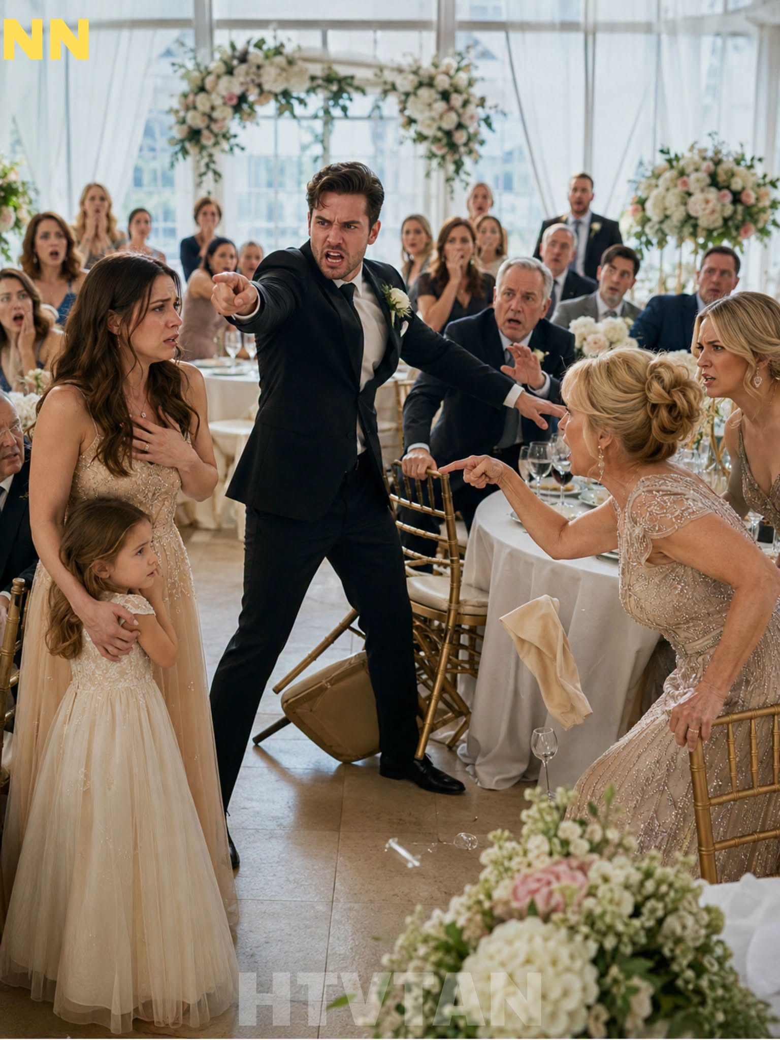 My mother-in-law lifted her champagne glass in front of 90 wedding guests and sneered, “You are not a daughter, you’re your mother’s mistake.” My sister-in-law laughed beside the $42,000 reception table while my young daughter stood frozen under every stare. I said nothing, even with the venue camera recording at 7:18 p.m., 14 cruel messages saved on my phone, and the signed payment ledger proving I had covered $26,500 of their family’s expenses. Then my husband shoved back his chair and stood. His mother’s victorious smile cracked, his father turned pale, and before he finished his first sentence, the entire ballroom went silent.