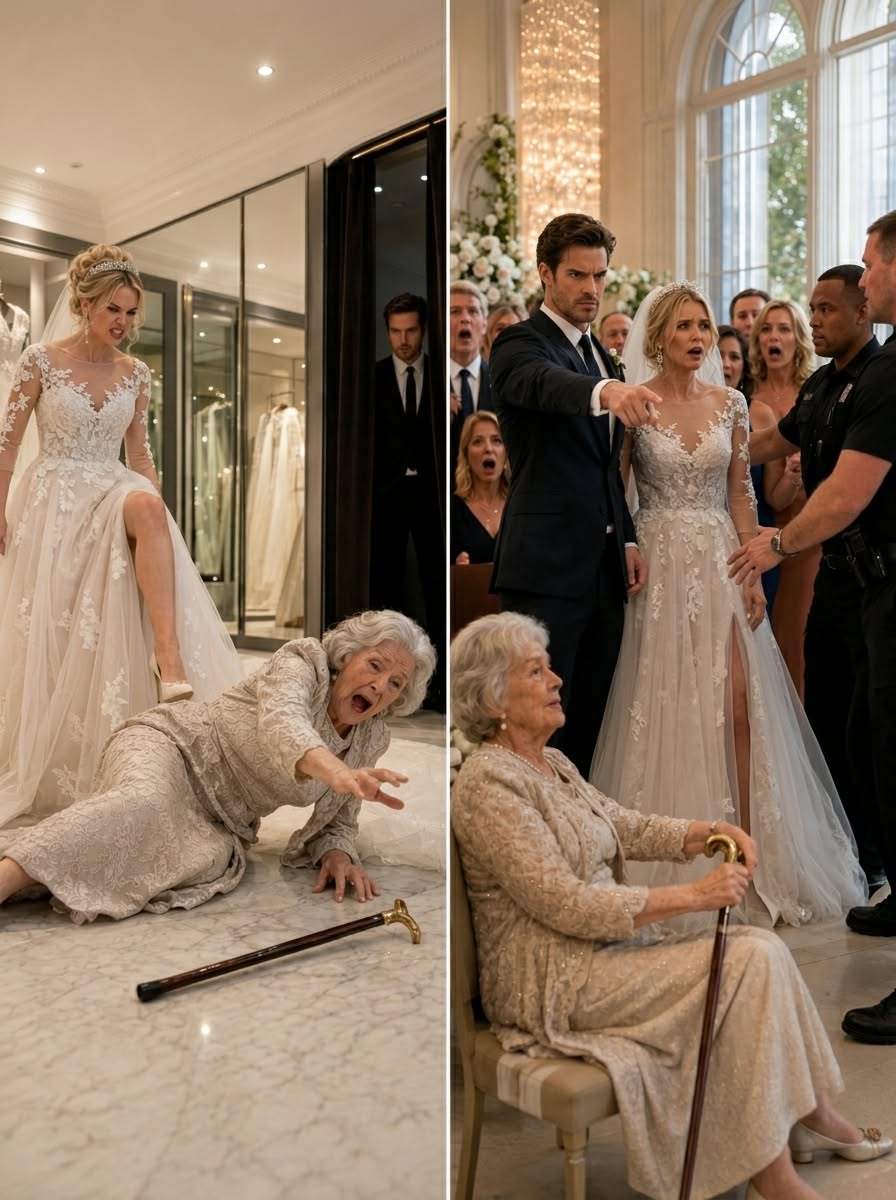 "During the VIP wedding dress fitting, I witnessed my fiancée kick away my mother's cane and yell, 'Pick up my dress train, you useless old woman!' She didn't know I was standing behind the curtain and saw it all."