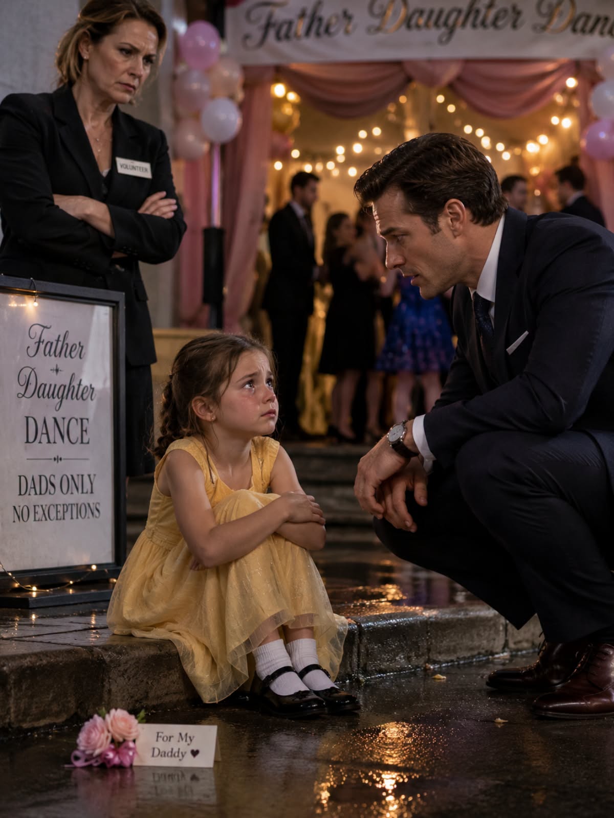 They Told a Six-Year-Old She Couldn’t Enter the Father–Daughter Dance Alone—Then a Grieving CEO Heard Her Whisper One Sentence