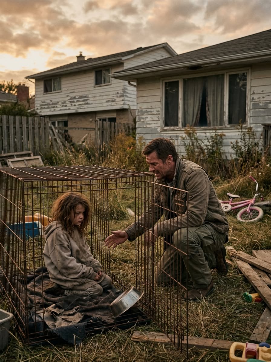 He came back from war with one thought holding him together—seeing his daughter again. But the moment he stepped onto his property, that hope fractured into something unrecognizable. Lila wasn’t waiting inside. She wasn’t running to the door. She wasn’t anywhere a child should be. She was in a cage.
