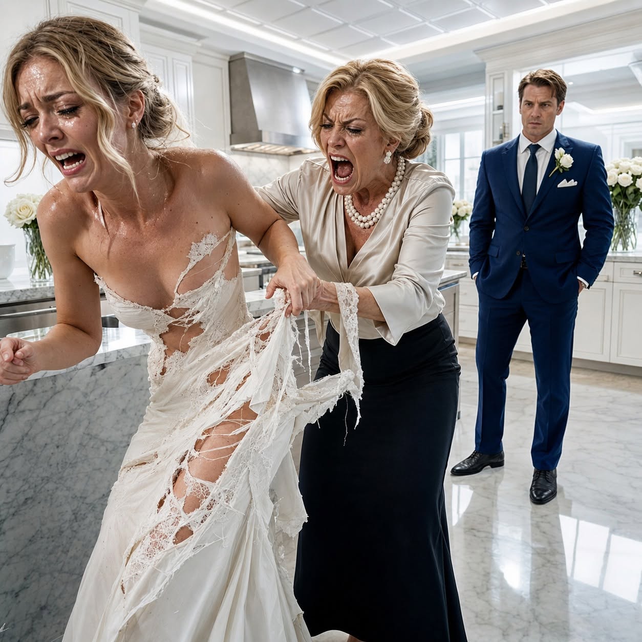 After tearing up her wife's designer dress to teach her a lesson, the wealthy mother-in-law never imagined she and her son would be locked inside their super mansion in the middle of the night!
