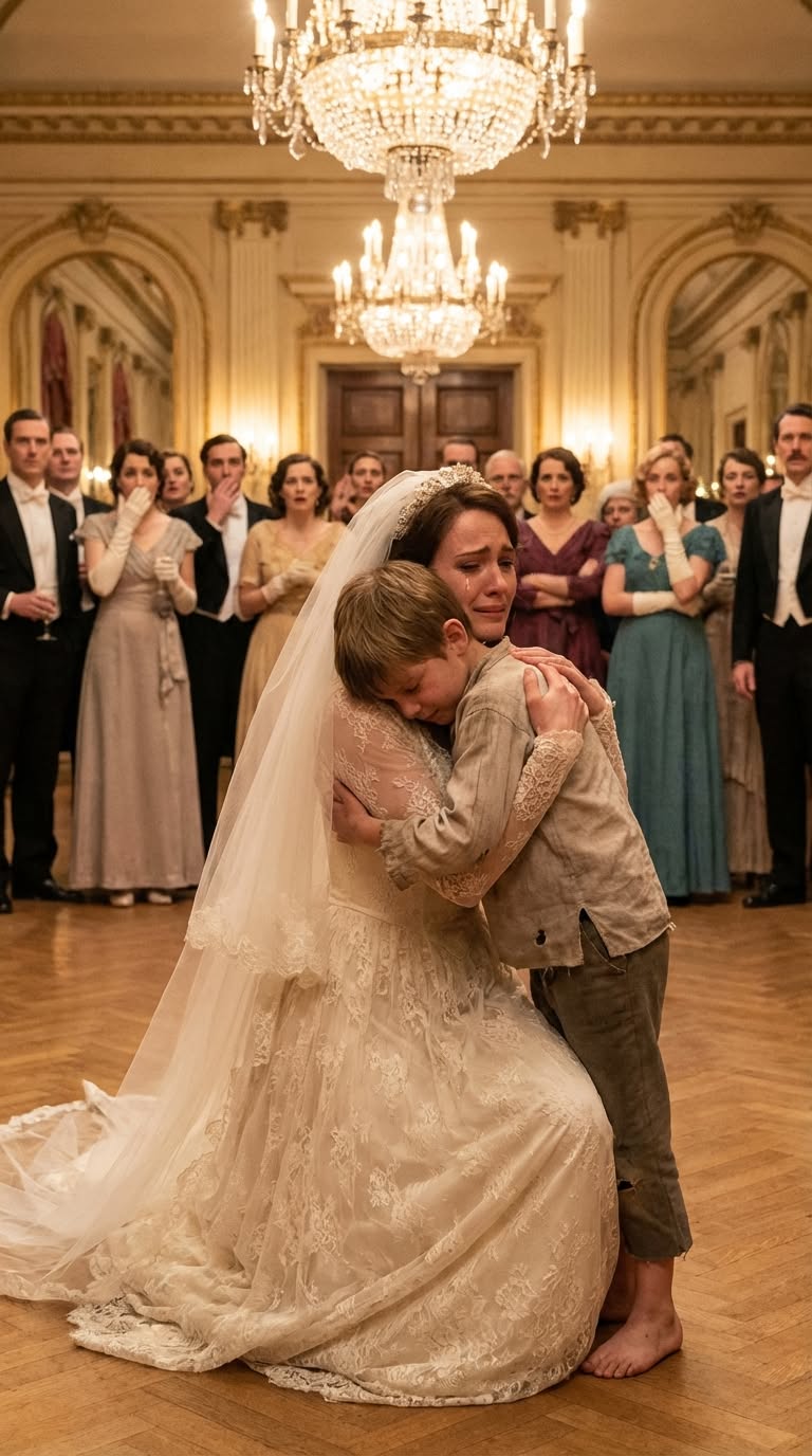 He slipped into a lavish wedding, hoping to quietly find leftover food among the guests. But everything changed when the bride dropped her bouquet and ran straight toward him—revealing a connection no one had seen coming.