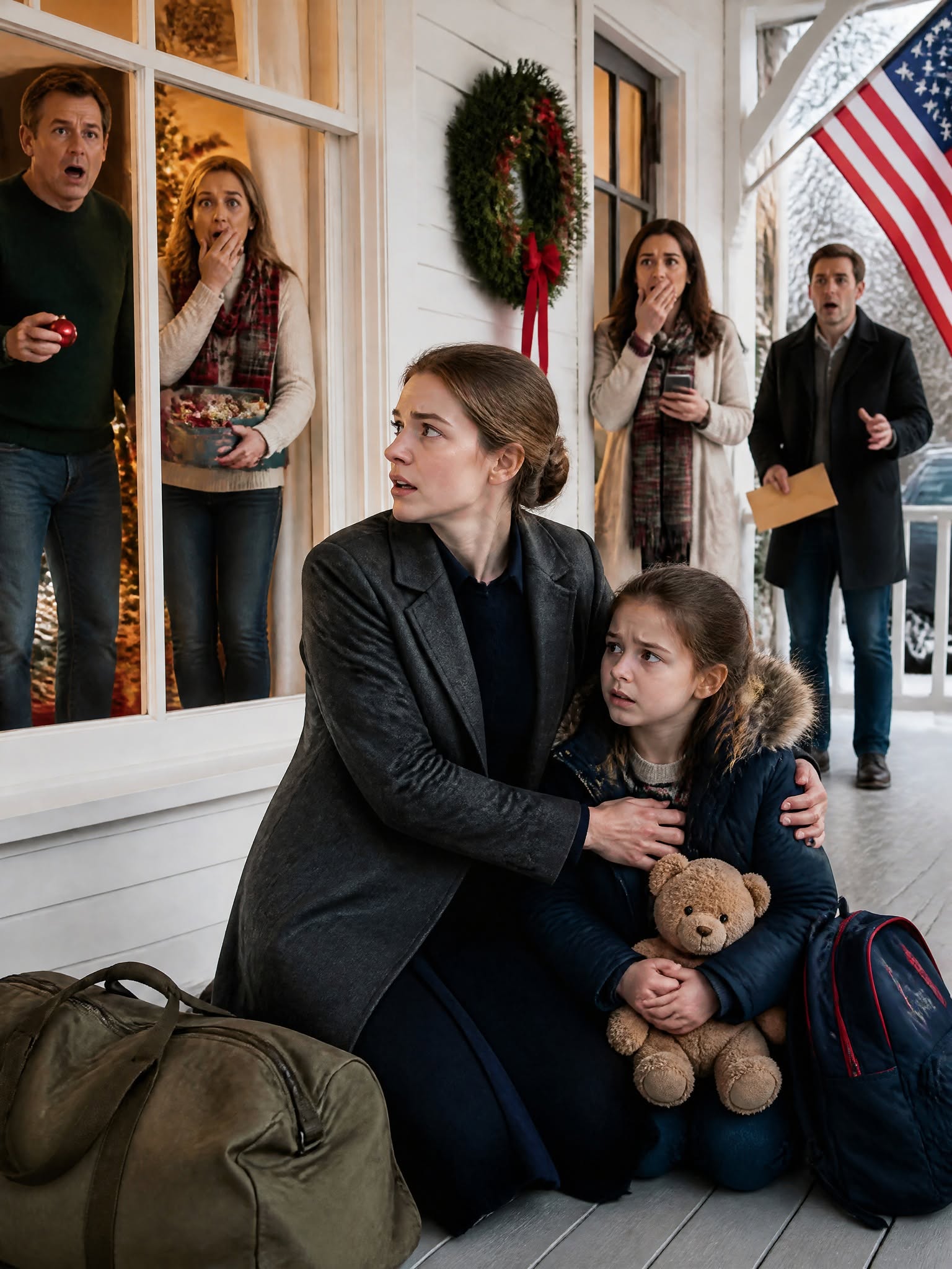 “I returned home early after 18 months away to surprise my family for Christmas… but what awaited me at the door wasn’t a welcoming embrace, but my trembling 7-year-old daughter clutching a teddy bear and a statement that left me speechless: ‘Dad said we don’t belong here anymore…’”