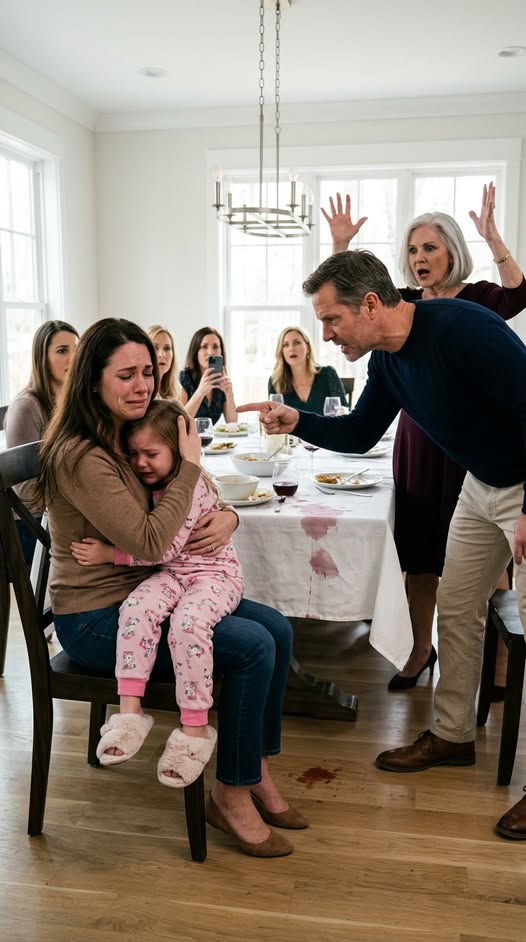 “My 6-year-old daughter had a fever of 104°F, burning hot but shivering from the cold… yet my husband still told me to stay and cook dinner for his mother’s guests. I never imagined that just one phone call would expose all his secrets.”