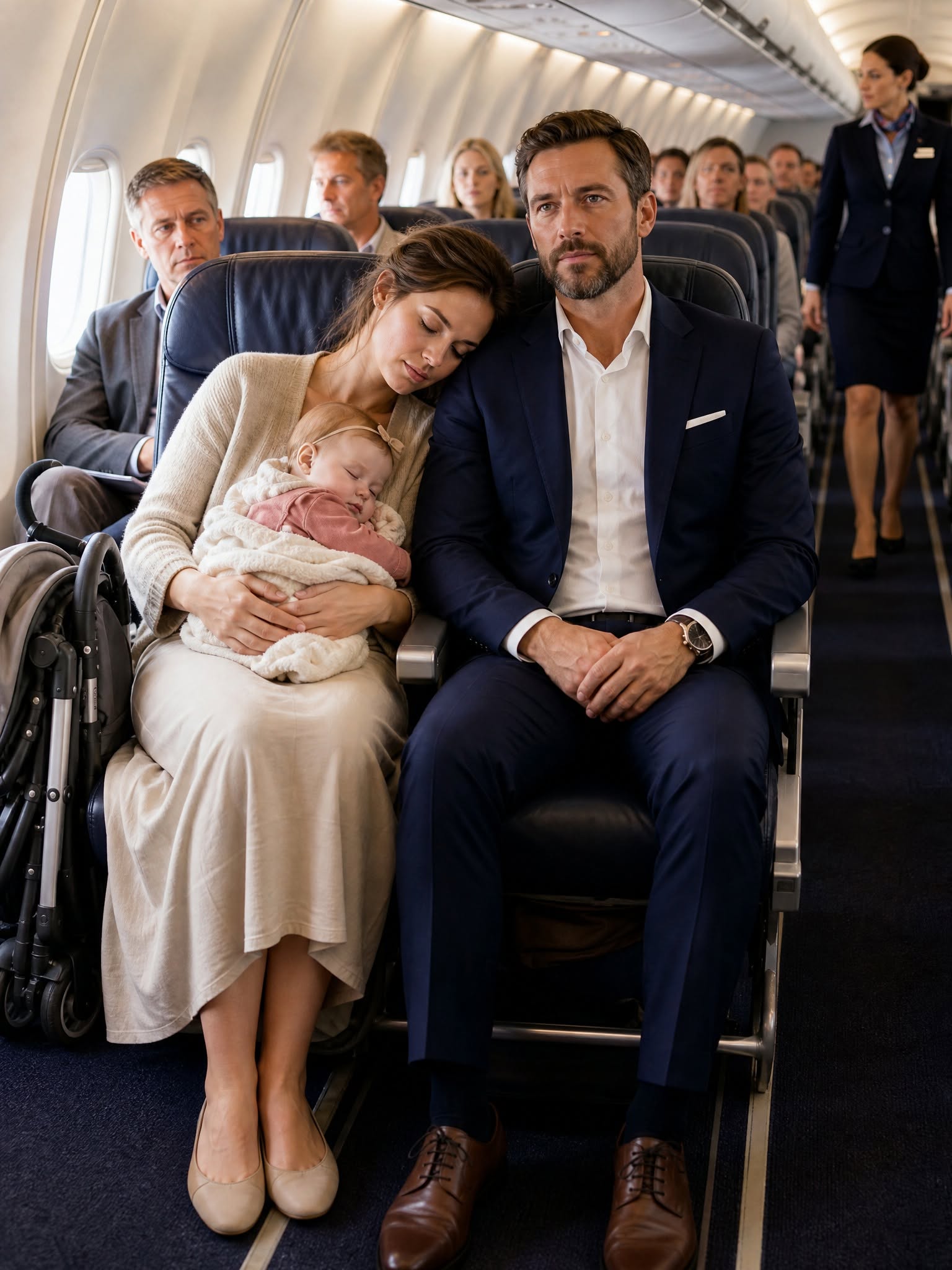My Ex Locked Me Out, Drained Our Bank Account, And Thought My Baby And I Had Nowhere Left To Go—Then I Fell Asleep On A Stranger's Shoulder During Our Flight... Completely Unaware That The Man Beside Me Would Become The One Person Who Could Expose Every Lie He Had Spent Years Hiding