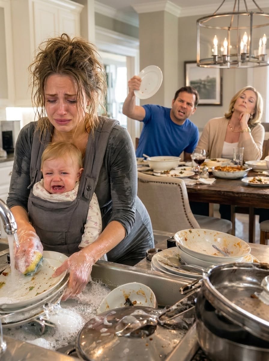 I Found My Daughter Holding Her Crying Baby While Serving Her Husband and Mother-in-Law Like Royalty. “Move Faster—Bring Us More Food!” He Ordered. She Trembled and Looked Away. I Quietly Made One Phone Call. They Kept Laughing, Unaware That Before Dessert, Everything They Thought Belonged to Them Could Change.