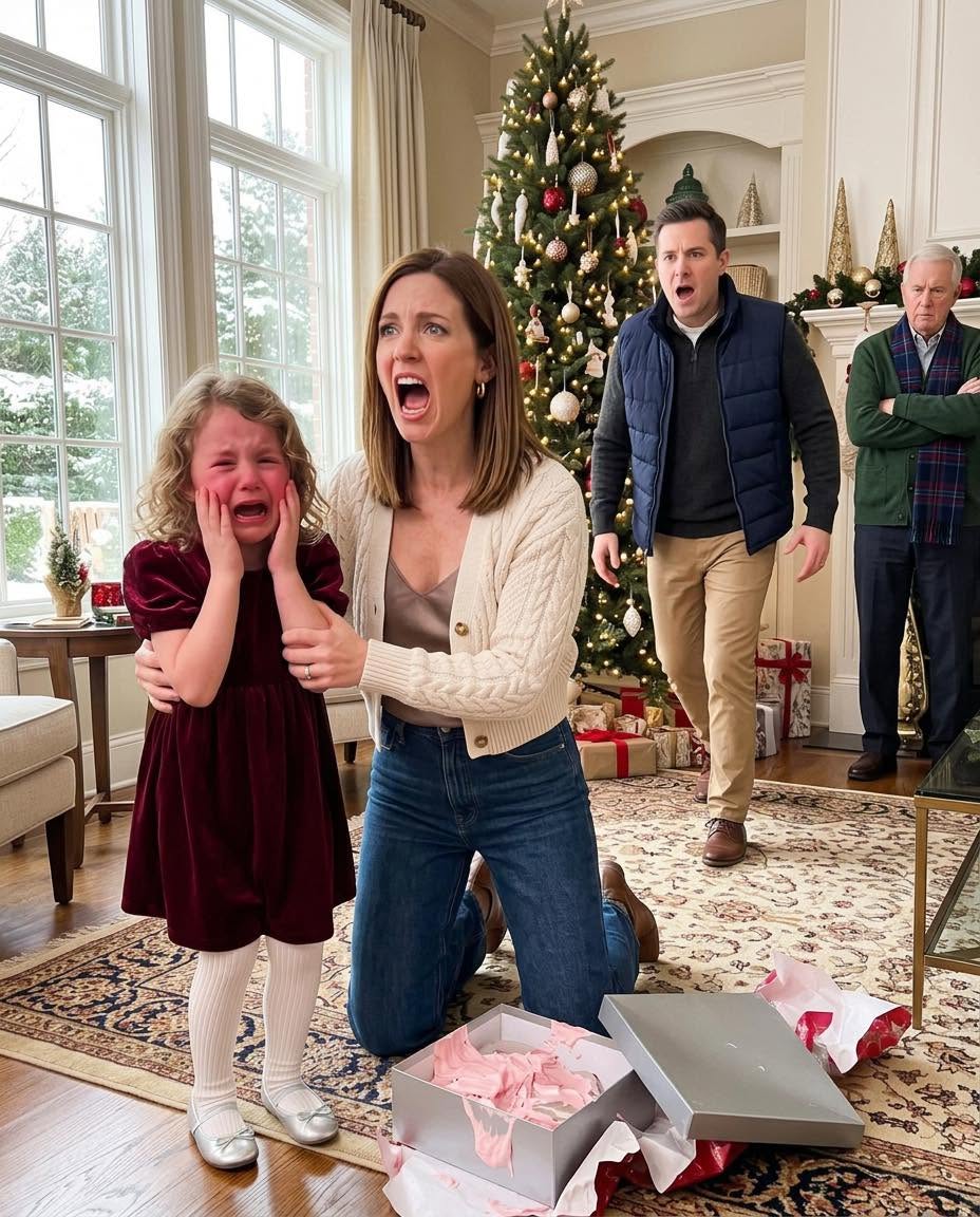 2On Christmas morning, my 9-year-old daughter opened a gift box from my father-in-law. Seconds later, she screamed that her face was burning. My husband rushed her to the hospital, but hours later, he returned with police officers. What they found inside our home exposed a truth none of us were ready for.