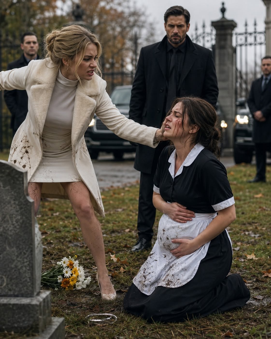 The day I knelt beside my mother's grave with blood in my mouth and my unborn child beneath my hand, the senator's daughter slapped me so hard I saw stars. She thought I was carrying her husband's baby. She had no idea the child's father was the one man in Boston who could make powerful people disappear with a single phone call.
