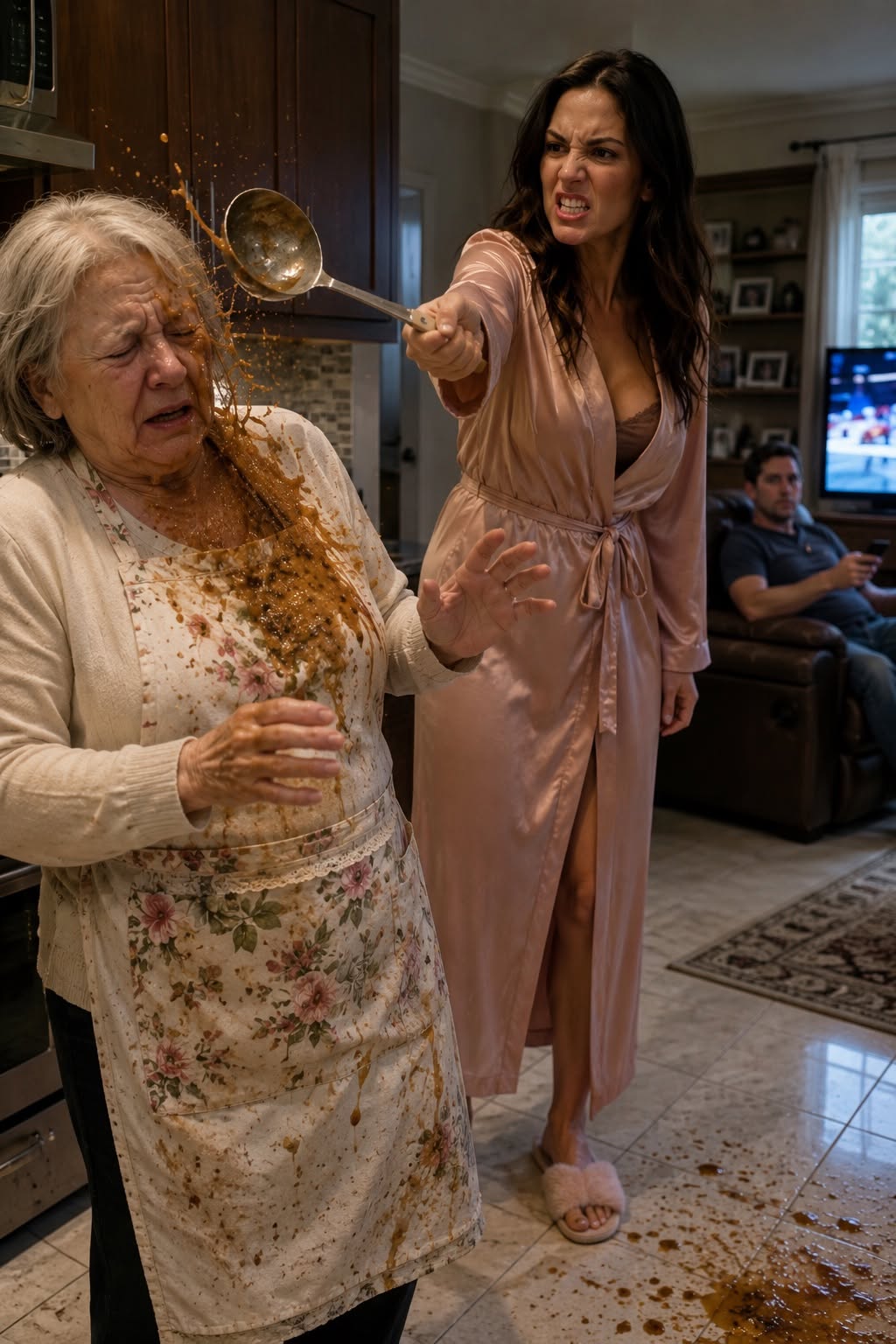 At 72, my daughter-in-law hit me with a ladle in front of my son... "I was barely stirring the soup when my daughter-in-law snatched the ladle from my hands and violently threw it at my face, humiliating me without the slightest restraint..." 🥺 😥