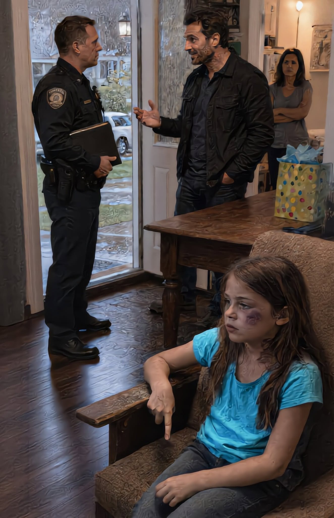 My 7-year-old stepdaughter remained silent while her stepfather spun lie after lie in front of the police officer standing at our door.