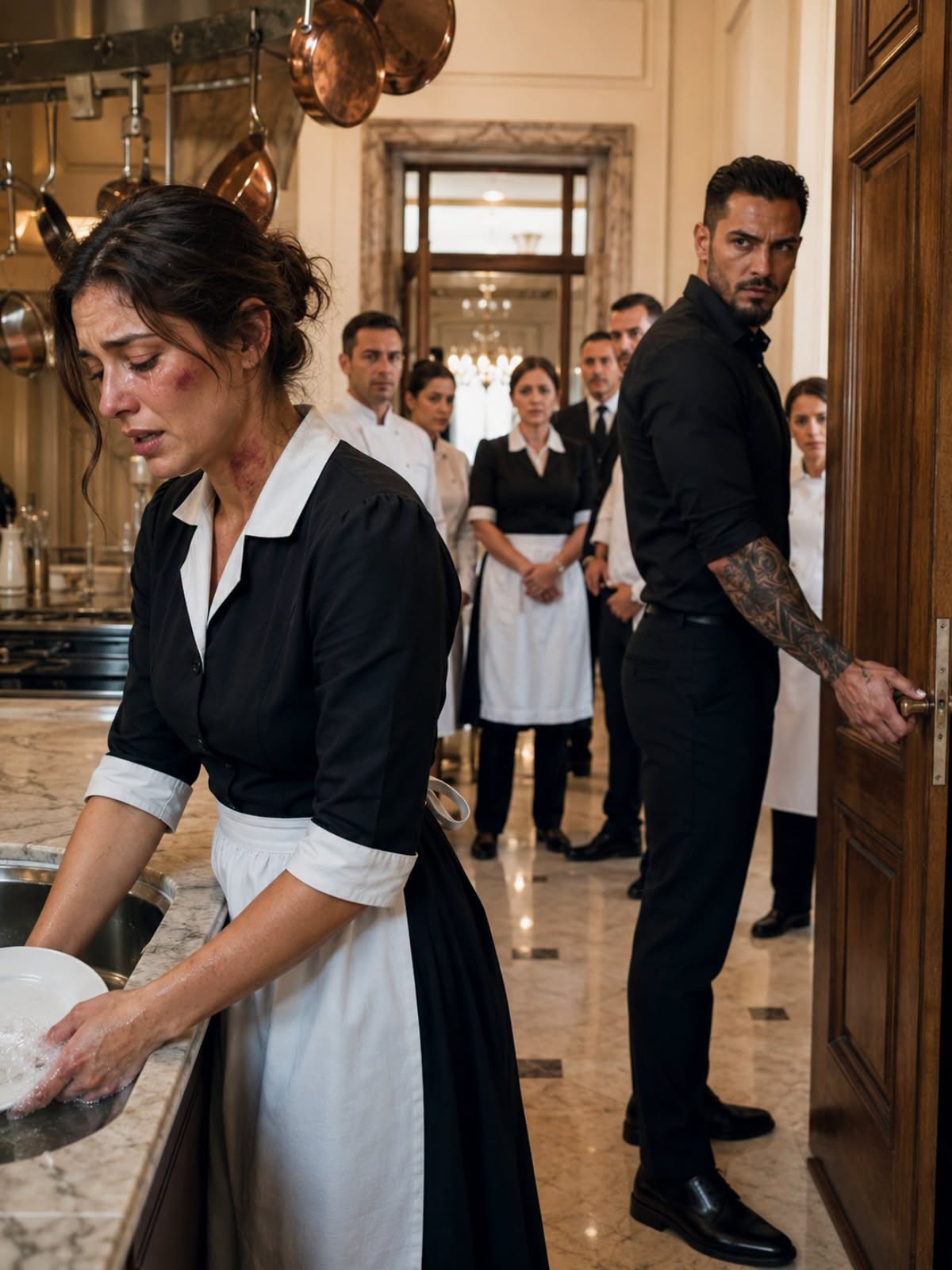 His Maid Was Crying Alone in the Kitchen—The Mafia Boss Locked the Door and Said, “Tell Me Who Did This”