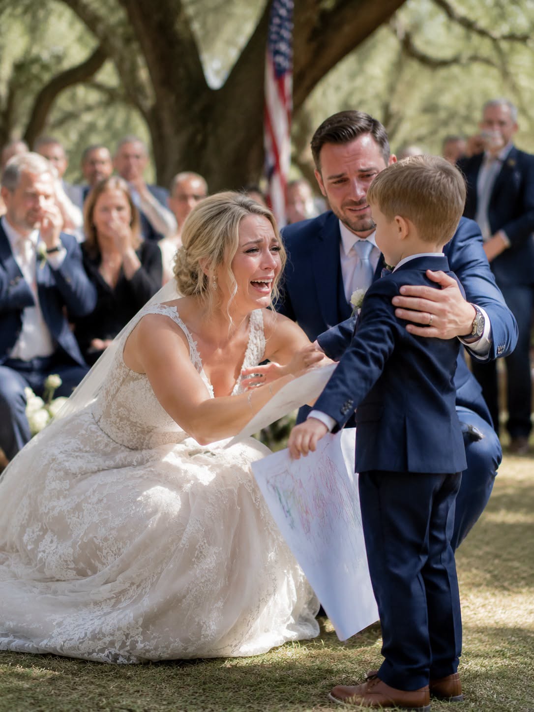 My father used his pulpit to shame me for marrying a widowed single dad, then told my mother to skip my wedding. My six-year-old stepson walked down the aisle with a sign that exposed everything, while my siblings cried, strangers filmed, and by Wednesday 11 million people had watched. At 2:27 a.m., my father called sobbing—but the damage was still breathing.....