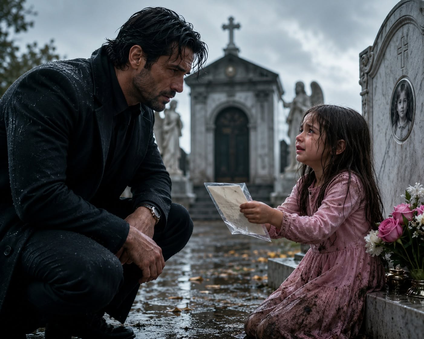 When the Mafia Boss Found a Little Girl Crying at His Daughter’s Grave, the Shelter Director Who Feared Him Became the Only Woman Brave Enough to Help Him Protect the Child His Daughter Died Trying to Save