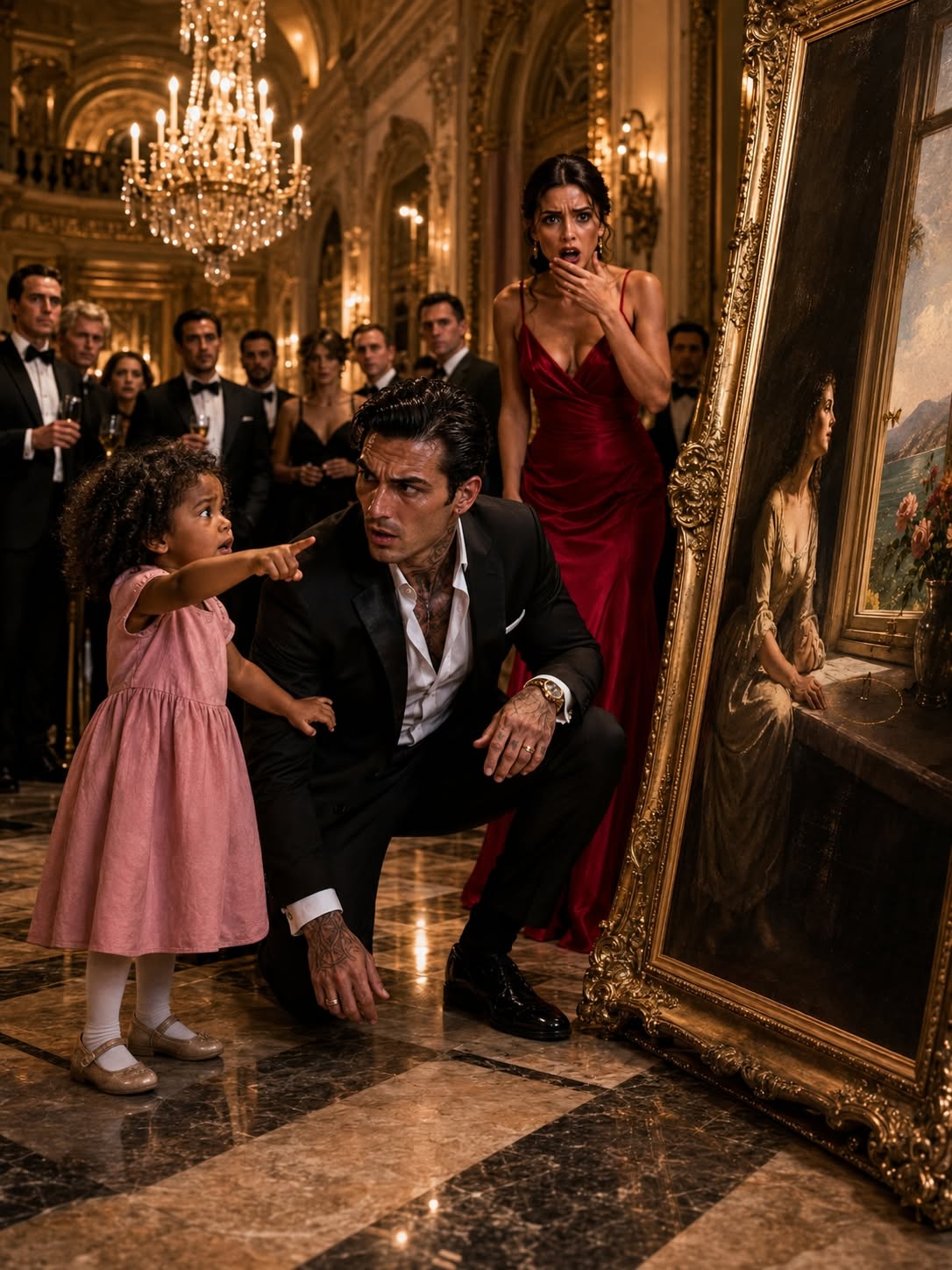 "Sir... Check the Painting," The Maid’s Little Girl Whispered at the Mafia Boss’s Engagement—And One Missing Butterfly Exposed His Family’s Traitor