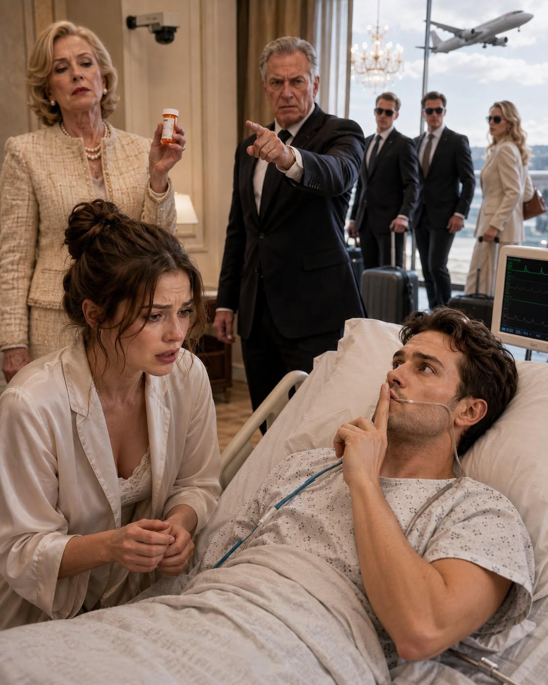 My in-laws boarded an international flight and left me alone to care for my husband, who was in a coma. Before leaving, my mother-in-law warned, “If anything happens to him, you’ll be the one held responsible.” The moment their plane took off, he opened his eyes, pointed to the medical notebook, and whispered something that revealed why everyone needed to keep him unconscious.