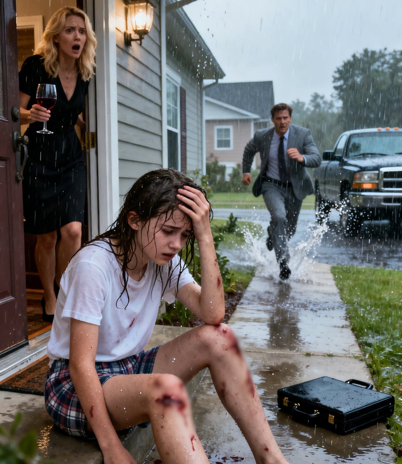 “My stepmother dragged me by my hair and threw me out into the freezing 37°F rain just for breaking my late mother’s plate… but when my father opened the car door and got out, she knew it was all over.”