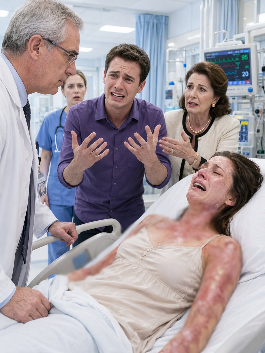 My Mother-in-Law Poured Boiling Oil Over Me... My Husband Told the Doctor I Did It to Myself—Until One Whisper About the Police Changed Everything.