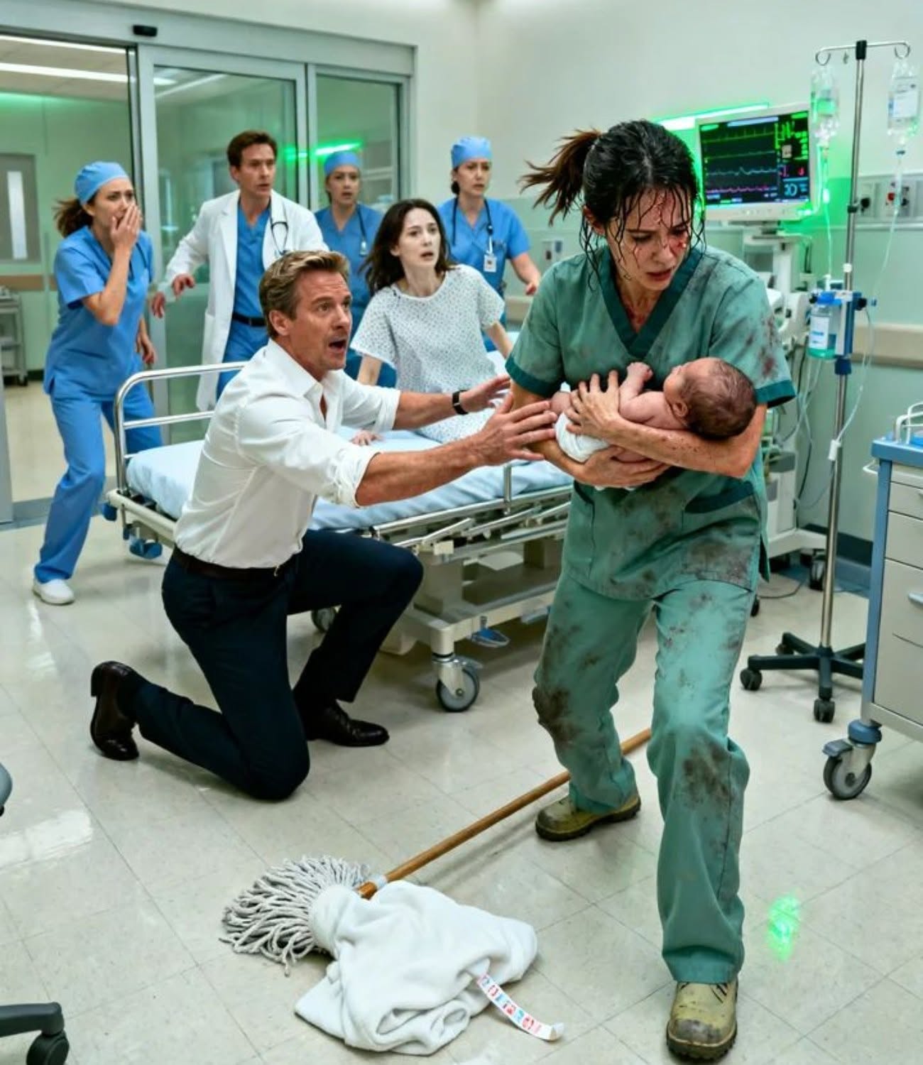 The billionaire's newborn son was declared beyond hope by doctors… until a poor cleaning lady walked into the room and did something no one else dared to do.