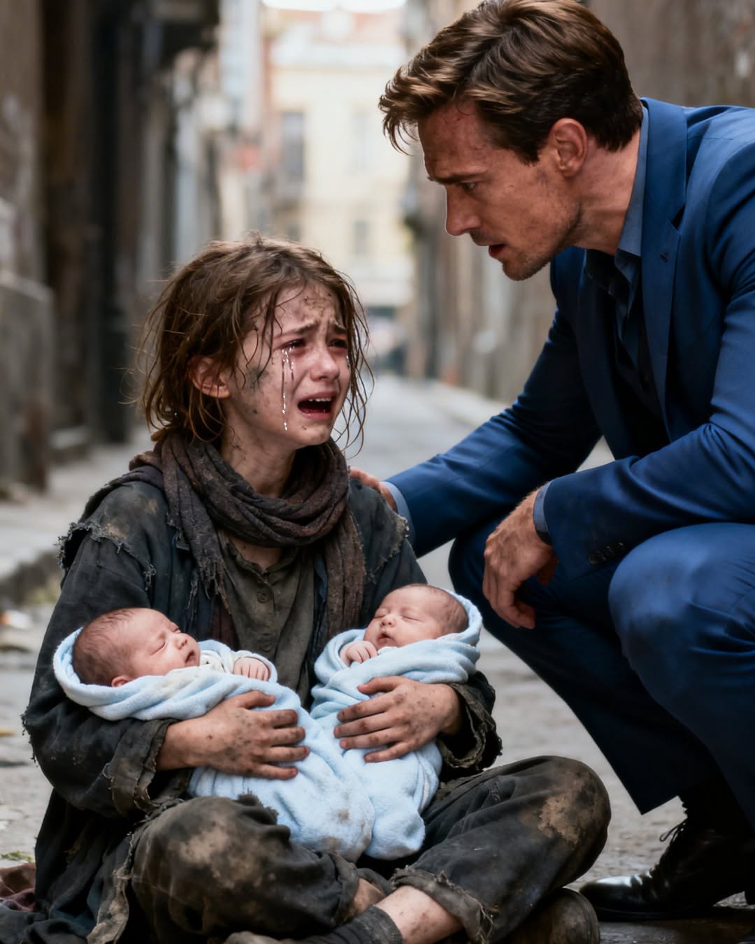 A young beggar girl, cradling her seriously ill younger sibling, walked into a luxurious café and asked a question that left the usually stoic billionaire speechless: "Could you adopt one of my children?"