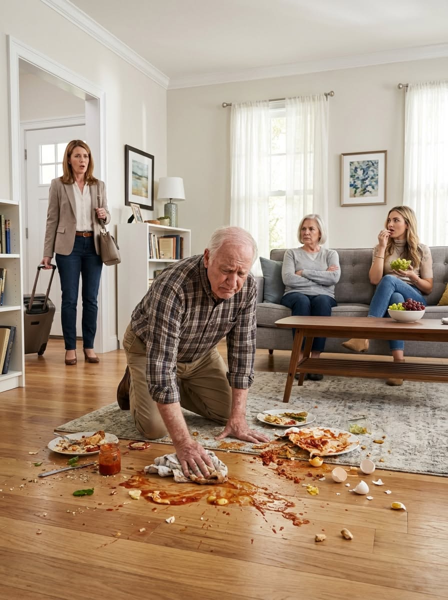 I came home early from a business trip and found my father on his knees scrubbing my floor while my mother-in-law laughed, "This house smells like the countryside." She had no idea whose house she was standing in.