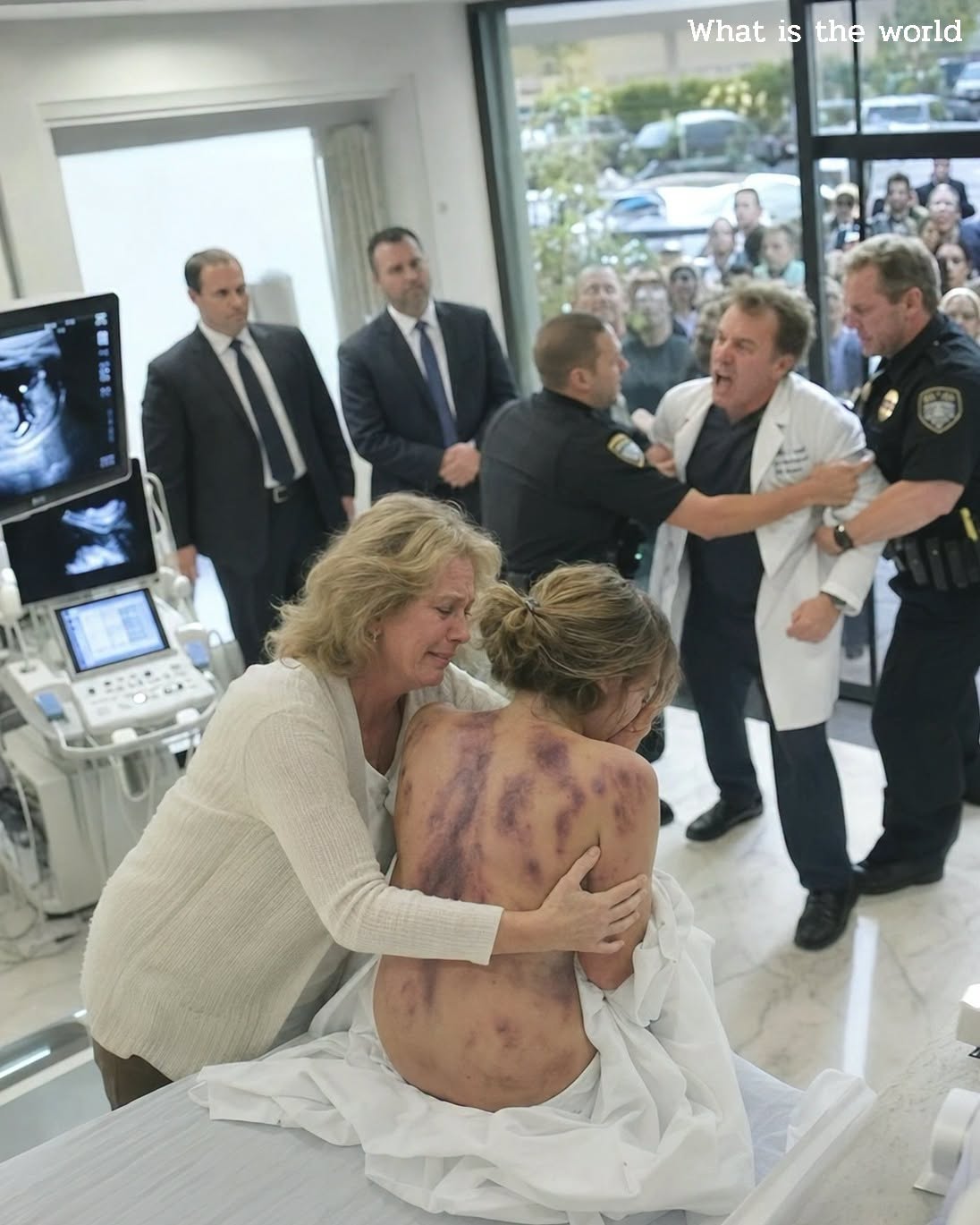 At the VIP clinic, I was helping my daughter, who was nine months pregnant, undress for her final ultrasound. As her shirt slipped down, I held my breath. Her back and sides were covered in large, boot-shaped bruises. She was terrified, clutching her chest and trembling. “Mom, please! He’s the hospital director. He said if I leave him, he’ll make sure I don’t wake up after the C-section.”