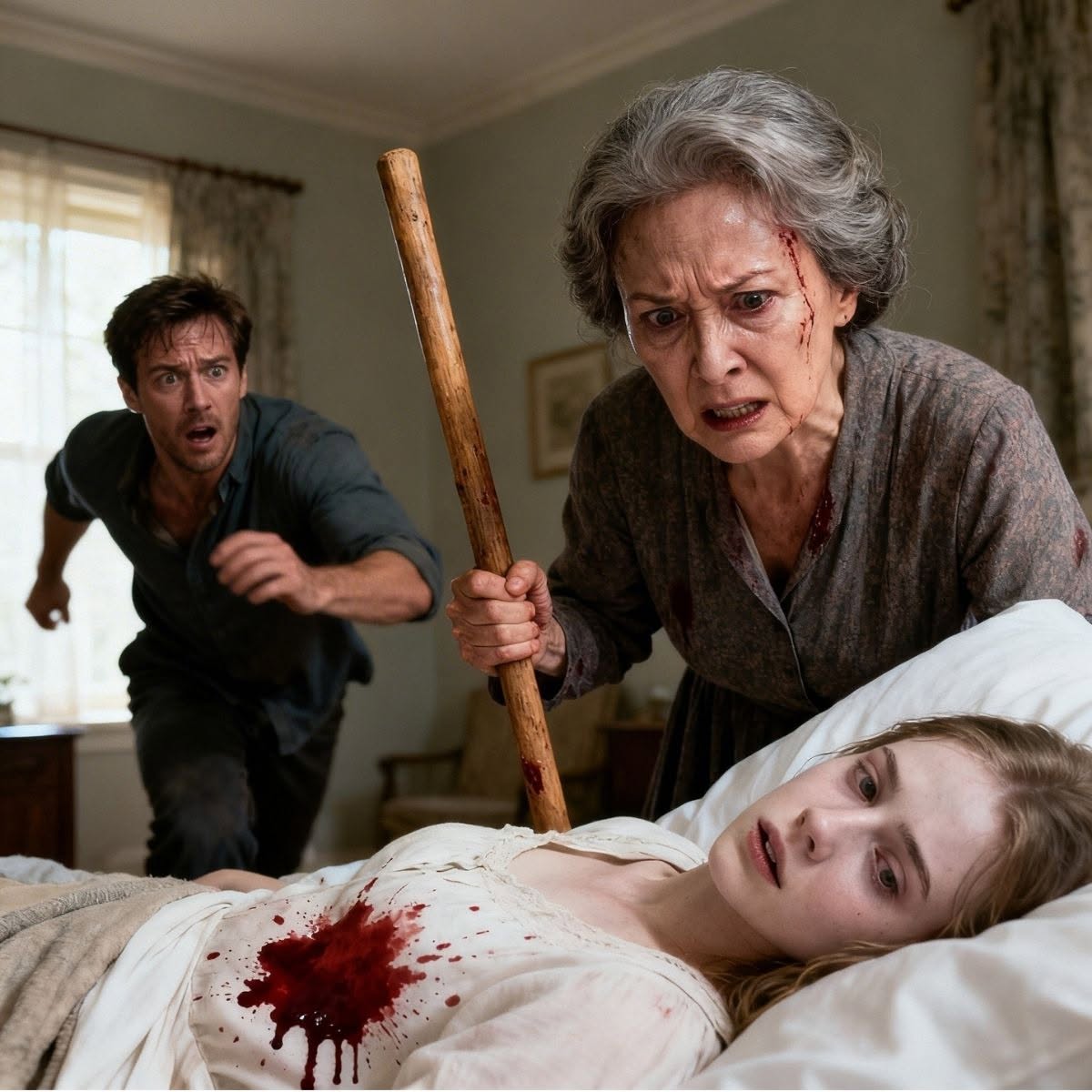 My daughter-in-law slept until 10 a.m., so I grabbed a stick to teach her a lesson. The moment I pulled back the blanket, the stick slipped from my hand.
