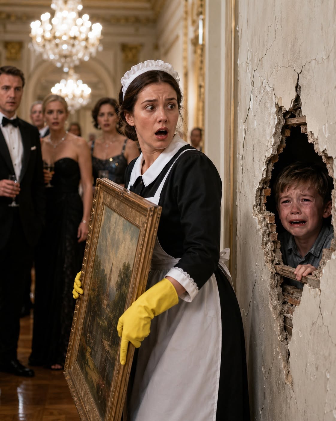 The maid heard a baby crying coming from behind the basement wall. When she broke through the sealing bricks, she discovered a horrifying secret that the billionaire's new wife had been hiding for months.