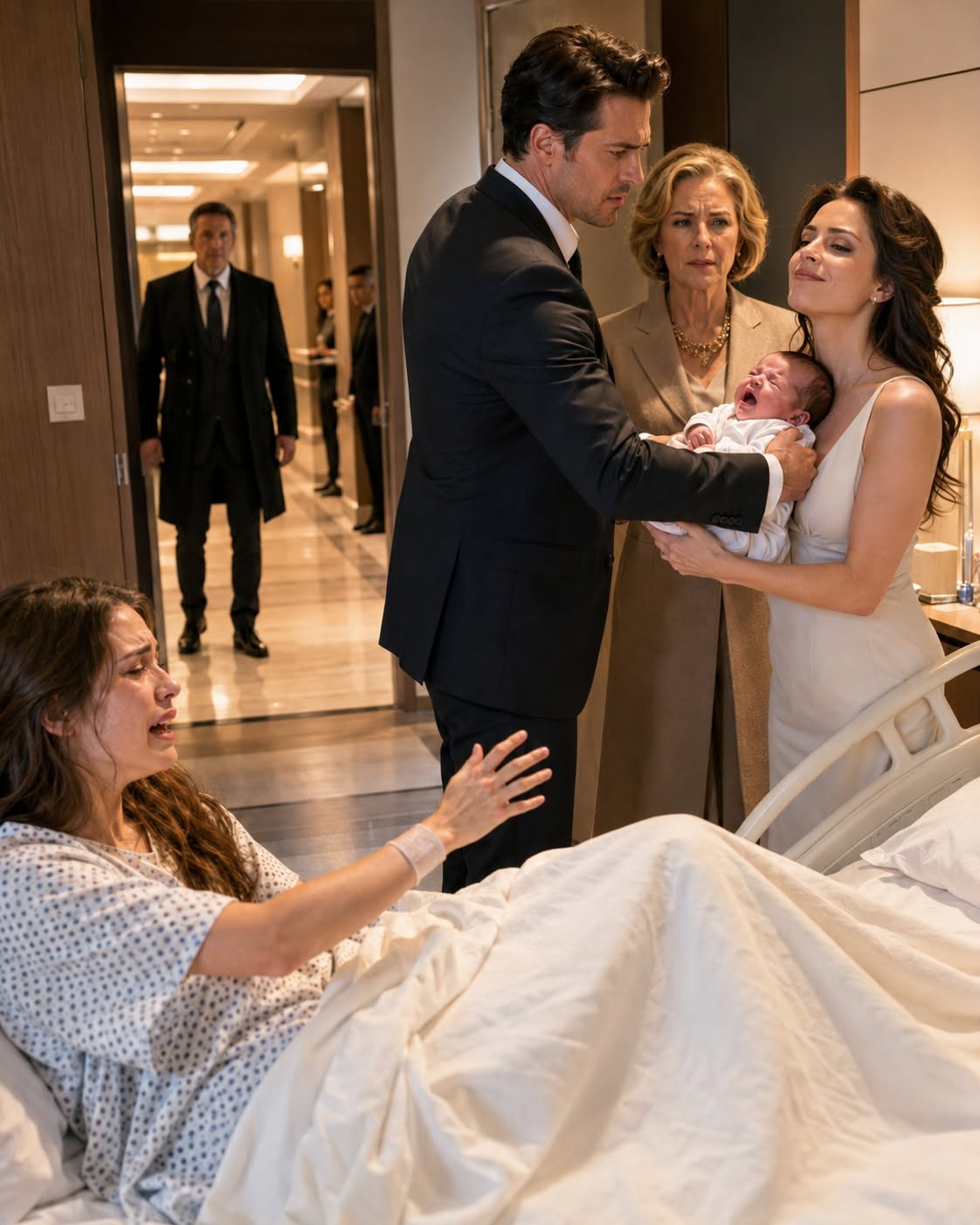 My husband tore our newborn daughter from my arms, handed her to his mistress, and threw a forged surrogacy contract onto my hospital bed. He thought I was nothing more than a poor woman with nowhere to go—until the hospital doors opened and the one man everyone in the city feared walked in to make him pay.