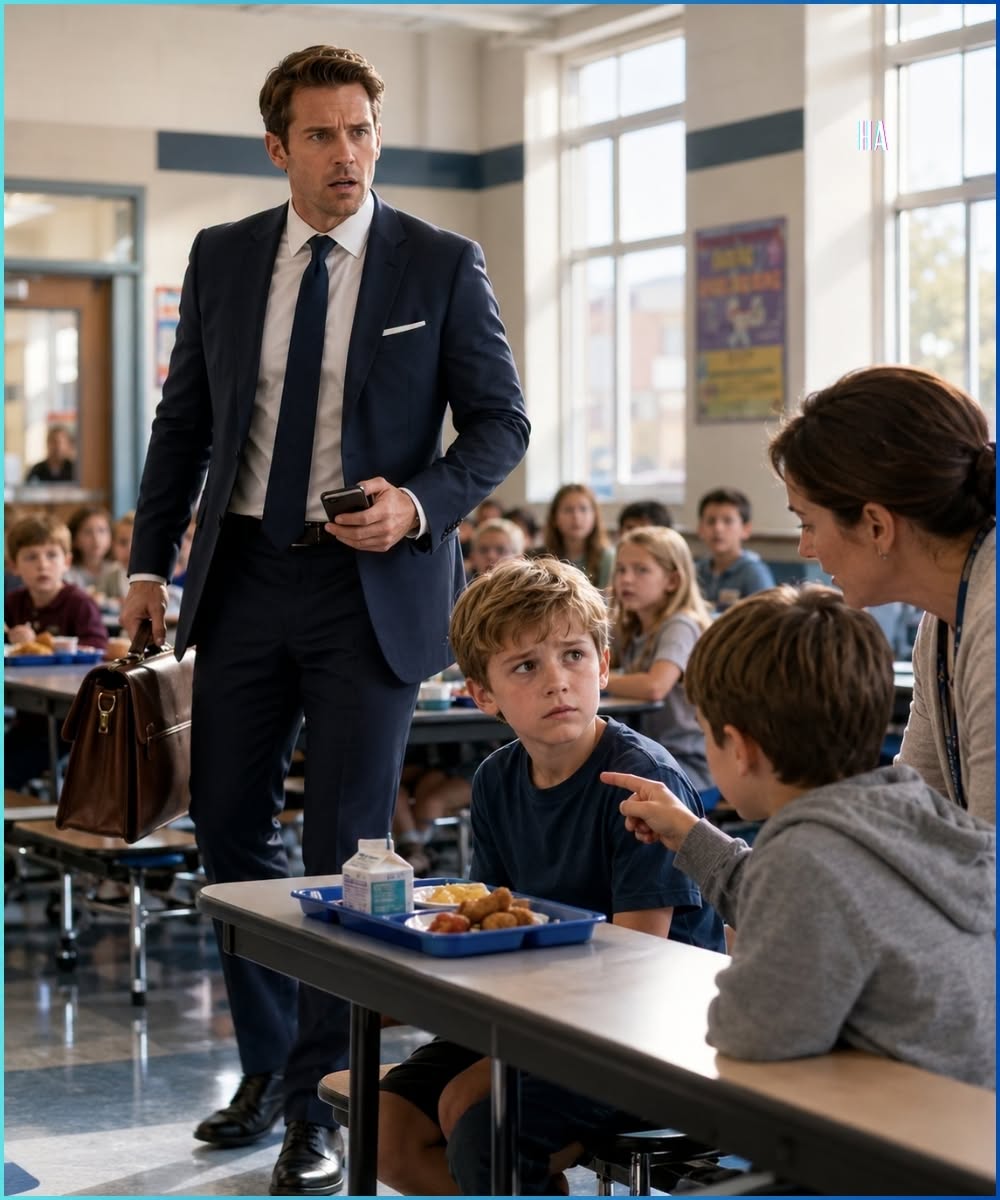 A Single Father Walked Into His Son’s School Cafeteria and the First Words He Heard Made Him Abandon the Deal That Could Save His Company